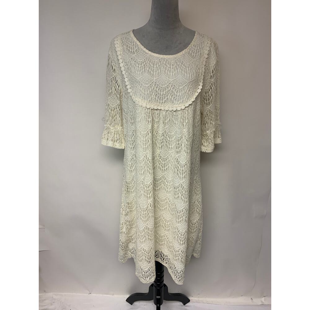 Back In The Saddle Western Country Prairie Boho Floral Lace Womens SZ 1X